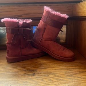 Red Ugg Boots with Red Bow | Size 9 | Mid-rise